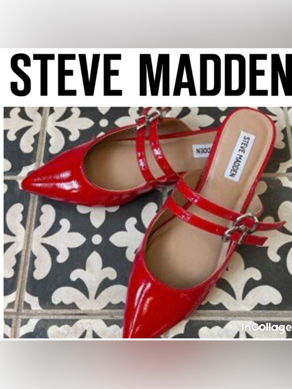 Steve Madden Eliza Glossy Red Mules